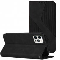 Kožené flipové pouzdro se vzorem pro iPhone 11 Pro Max - černé