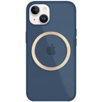 Lesklý transparentní kryt s MagSafe pro iPhone 13 mini - tmavě modrý