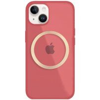 Lesklý transparentní kryt s MagSafe pro iPhone 13 - červený