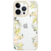 Transparentní kryt se vzorem květin pro iPhone 13 Pro Max - růže