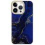Ochranný mramorový kryt pro iPhone 14 Pro Max - královsky modrý