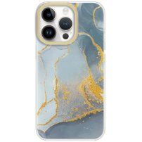 Ochranný mramorový kryt pro iPhone 14 Pro Max - modrošedý