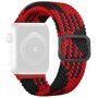 Řemínek s copánkovým vzorem pro Apple Watch 42mm / 41mm / 40mm / 38mm - červenočerný