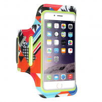 FLOVEME barevné sportovní pouzdro na ruku pro iPhone SE (2020/2022) / 8 / 7 / 6S / 6 - zelené