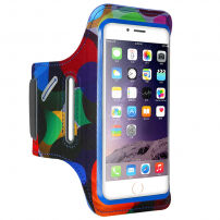 FLOVEME barevné sportovní pouzdro na ruku pro iPhone SE (2020/2022) / 8 / 7 / 6S / 6 - modré