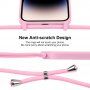 Silikonový kryt se šňůrkou pro iPhone 14 Pro Max - růžový