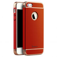 IPAKY elegantní kryt pro iPhone 5 / 5S / SE (2016) - červeno - zlatý