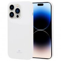 Goospery lesklý kryt z měkkého plastu pro iPhone 14 Pro Max - bílý