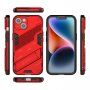 Odolný ochranný kryt se stojánkem pro iPhone 14 - červený