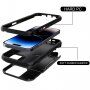 Odolný kryt s prostorem na karty a zrcátkem pro iPhone 14 Pro Max - černý