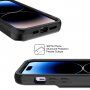 Odolný kryt s prostorem na karty a zrcátkem pro iPhone 14 Pro Max - černý