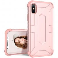 Odolný dvouvrstvý kryt pro iPhone XS / iPhone X - růžovozlatý