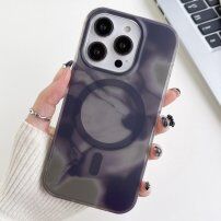 Průsvitný kryt se vzorem vodových barev a MagSafe pro iPhone 14 Pro Max - šedý