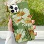 Lesklý kryt s malovaným vzorem pro iPhone 13 Pro - kopretiny