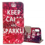 Flipové pouzdro pro iPhone XS / iPhone X - Keep calm and sparkle