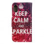 Flipové pouzdro pro iPhone XS / iPhone X - Keep calm and sparkle