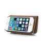 2v1 odnímatelné pouzdro pro iPhone 5 / 5S / SE (2016) - hnědé