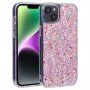 Ochranný kryt s barevnými flitry pro iPhone 14 Plus - růžový