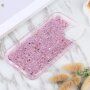 Ochranný kryt s barevnými flitry pro iPhone 14 Plus - růžový