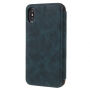 Flipové vintage pouzdro pro iPhone XS / iPhone X - modrozelené