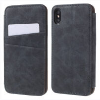 Flipové vintage pouzdro pro iPhone XS / iPhone X - šedé