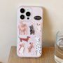 Matný transparentní kryt s motivem štěňátek pro iPhone 12 Pro Max - růžový