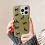 Matný transparentní kryt s motivem jezevčíků pro iPhone 13 Pro Max - olivový