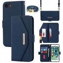 Flipové pouzdro s popruhem ve stylu psaníčka pro iPhone SE (2020/2022) / 8 / 7 - modré