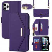 Flipové pouzdro s popruhem ve stylu psaníčka pro iPhone 11 Pro Max - fialové