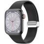 Silikonový řemínek s kovovým magnetickým zapínáním pro Apple Watch 42mm / 41mm / 40mm / 38mm - černý