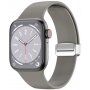 Silikonový řemínek s kovovým magnetickým zapínáním pro Apple Watch 42mm / 41mm / 40mm / 38mm - šedý
