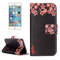 Otvírací / flip peněženkové pouzdro se stojánkem a sloty na karty pro Apple iPhone SE (2020/2022) / 8 / 7 - Kvetoucí švestka