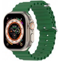 Silikonový oceánský řemínek pro Apple Watch Ultra 49mm / 46mm / 45mm / 44mm / 42mm - tmavě zelený