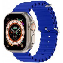 Silikonový oceánský řemínek pro Apple Watch Ultra 49mm / 46mm / 45mm / 44mm / 42mm - modrý