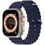 Silikonový oceánský řemínek pro Apple Watch Ultra 49mm / 46mm / 45mm / 44mm / 42mm - tmavě modrý