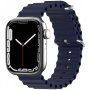 Silikonový oceánský řemínek pro Apple Watch Ultra 49mm / 46mm / 45mm / 44mm / 42mm - tmavě modrý