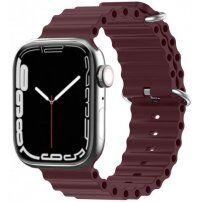 Silikonový oceánský řemínek pro Apple Watch 42mm / 41mm / 40mm / 38mm - vínový
