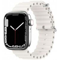Silikonový oceánský řemínek pro Apple Watch 42mm / 41mm / 40mm / 38mm - bílý