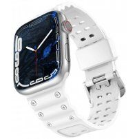 Odolný silikonový řemínek pro Apple Watch 42mm / 41mm / 40mm / 38mm - bílý