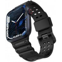 Odolný silikonový řemínek pro Apple Watch 42mm / 41mm / 40mm / 38mm - černý