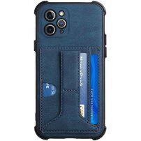 Kryt s kapsou na karty a stojánkem pro iPhone 11 Pro Max - modrý