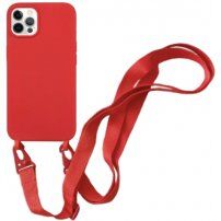 Silikonový kryt s nastavitelným popruhem pro iPhone 11 Pro - červený