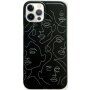 Matný kryt s abstraktním motivem pro iPhone 11 Pro Max - černý