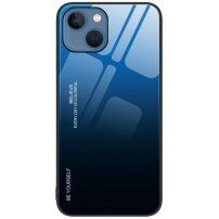 Kryt se skleněnou zadní stranou pro iPhone 14 - modročerný