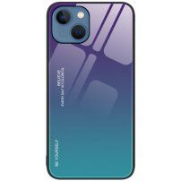 Kryt se skleněnou zadní stranou pro iPhone 14 Plus - fialovoazurový