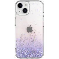 Transparentní kryt se třpytkami pro iPhone 14 Plus - fialový