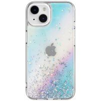 Transparentní kryt se třpytkami pro iPhone 14 Plus - duhový