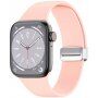 Silikonový řemínek s kovovým magnetickým zapínáním pro Apple Watch 42mm / 41mm / 40mm / 38mm - růžový