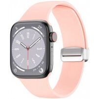 Silikonový řemínek s kovovým magnetickým zapínáním pro Apple Watch 42mm / 41mm / 40mm / 38mm - růžový