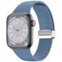 Silikonový řemínek s kovovým magnetickým zapínáním pro Apple Watch 42mm / 41mm / 40mm / 38mm - modrý
